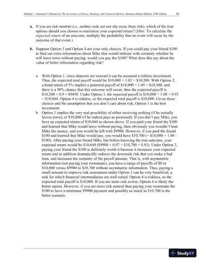 Economics of Money, Banking and Financial Markets, The, Business School Edition, 5th Edition Solution Manual - Page 15 preview image