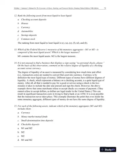 Economics of Money, Banking and Financial Markets, The, Business School Edition, 5th Edition Solution Manual - Page 20 preview image