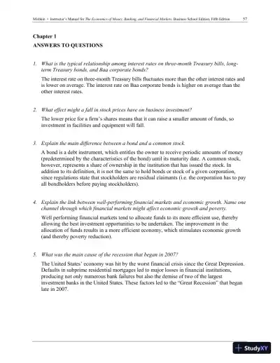 Economics of Money, Banking and Financial Markets, The, Business School Edition, 5th Edition Solution Manual - Page 3 preview image