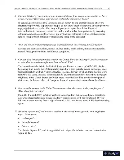 Economics of Money, Banking and Financial Markets, The, Business School Edition, 5th Edition Solution Manual - Page 4 preview image