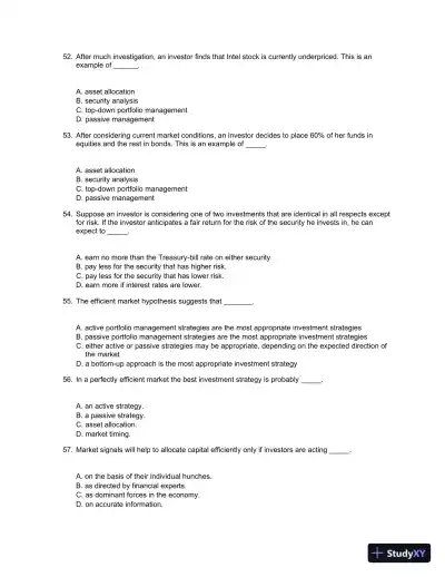 Test Bank For Essentials Of Investments, 9th Edition - Page 11 preview image