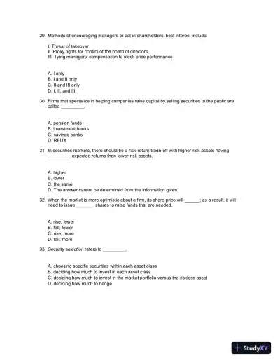 Test Bank For Essentials Of Investments, 9th Edition - Page 7 preview image