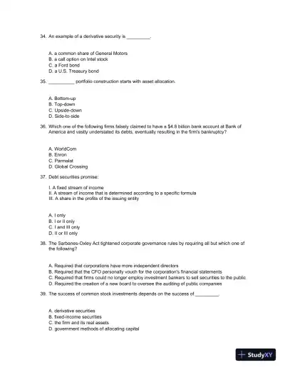 Test Bank For Essentials Of Investments, 9th Edition - Page 8 preview image