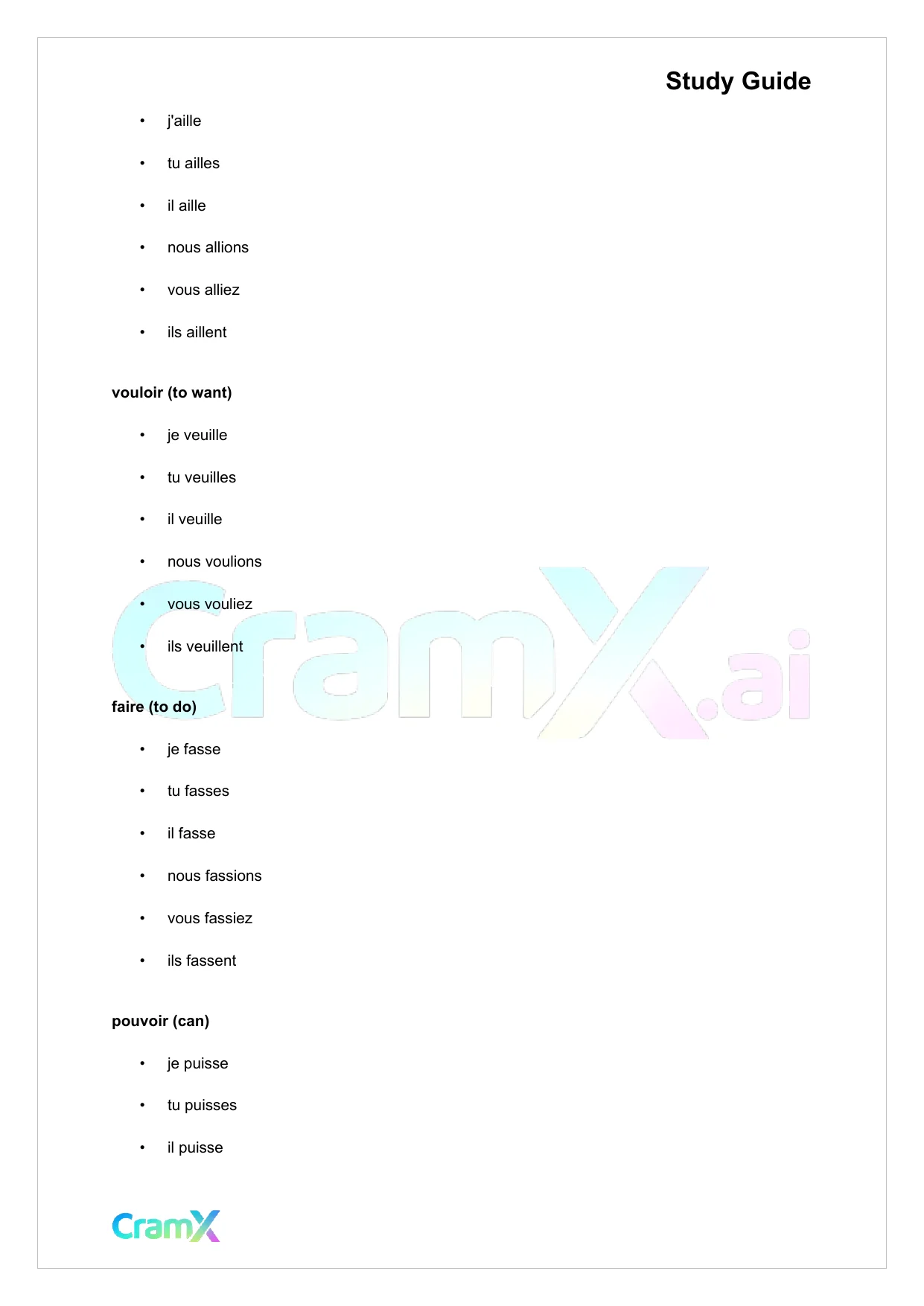 French I - The Subjunctive - Page 4 preview image
