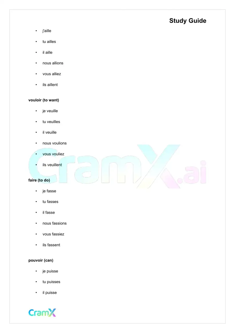 French I - The Subjunctive, page 4