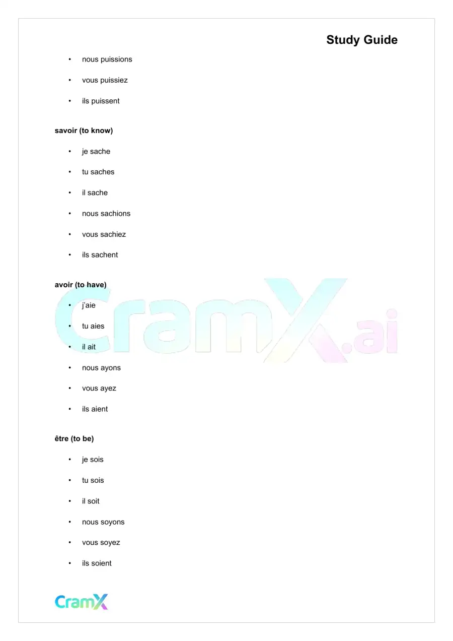 French I - The Subjunctive, page 5