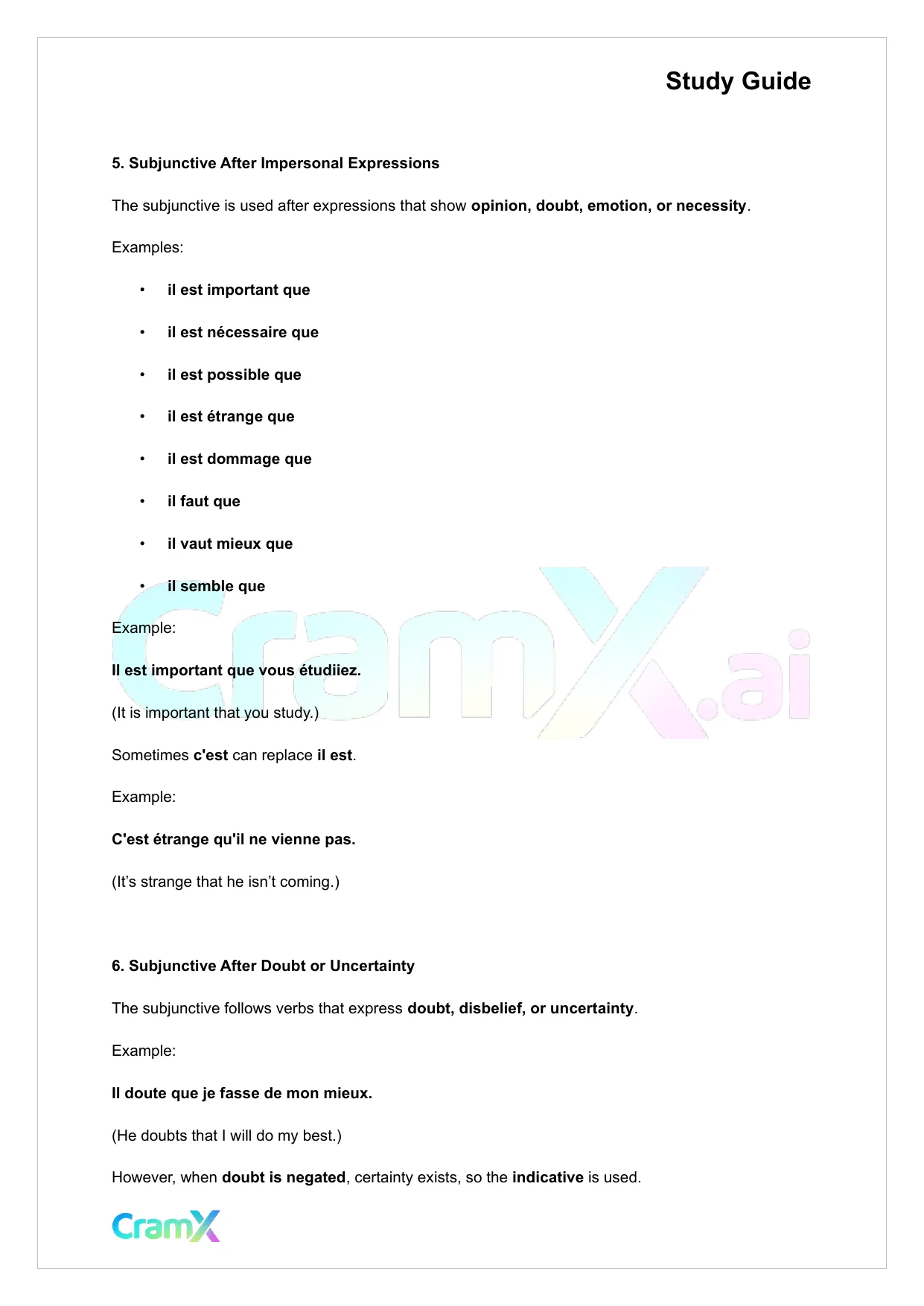 French I - The Subjunctive - Page 6 preview image