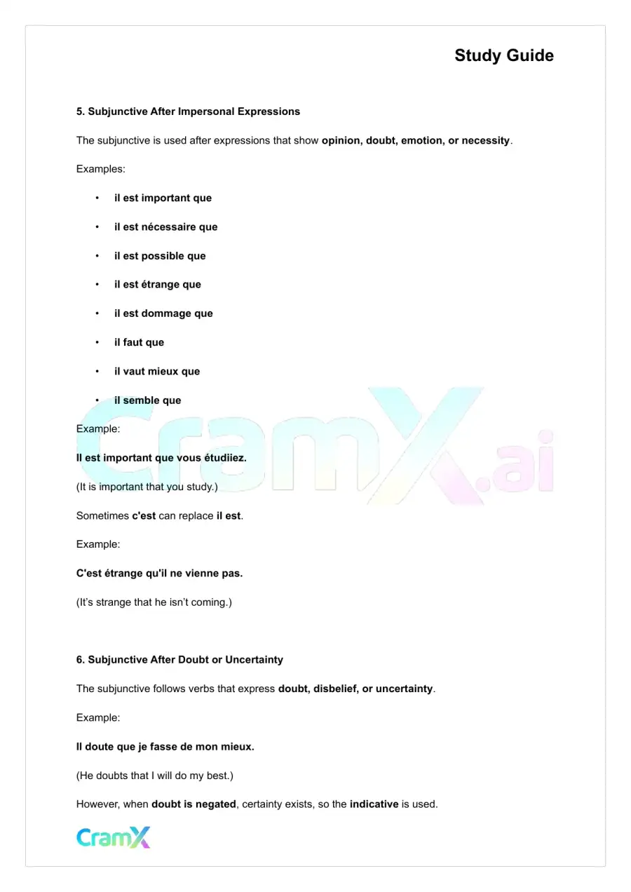 French I - The Subjunctive, page 6