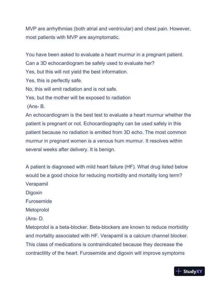 APEA Cardiovascular 3P Exam Preparation With Answers (97 Solved Questions), page 11