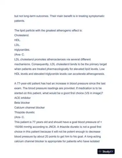 APEA Cardiovascular 3P Exam Preparation With Answers (97 Solved Questions) - Page 12 preview image