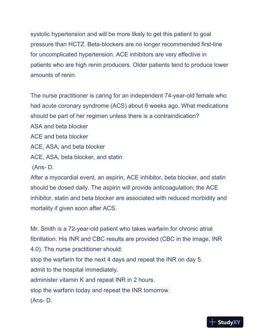 APEA Cardiovascular 3P Exam Preparation With Answers (97 Solved Questions), page 13