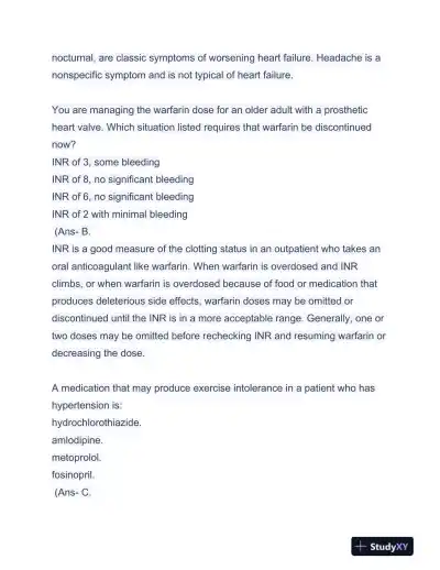 APEA Cardiovascular 3P Exam Preparation With Answers (97 Solved Questions) - Page 15 preview image