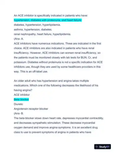 APEA Cardiovascular 3P Exam Preparation With Answers (97 Solved Questions) - Page 5 preview image