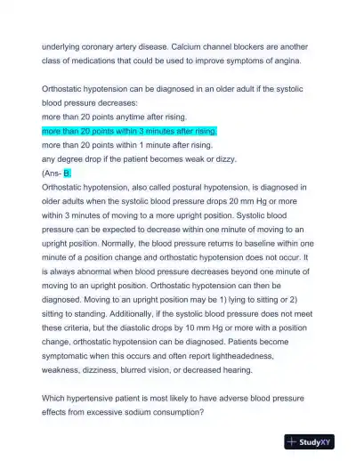 APEA Cardiovascular 3P Exam Preparation With Answers (97 Solved Questions) - Page 6 preview image