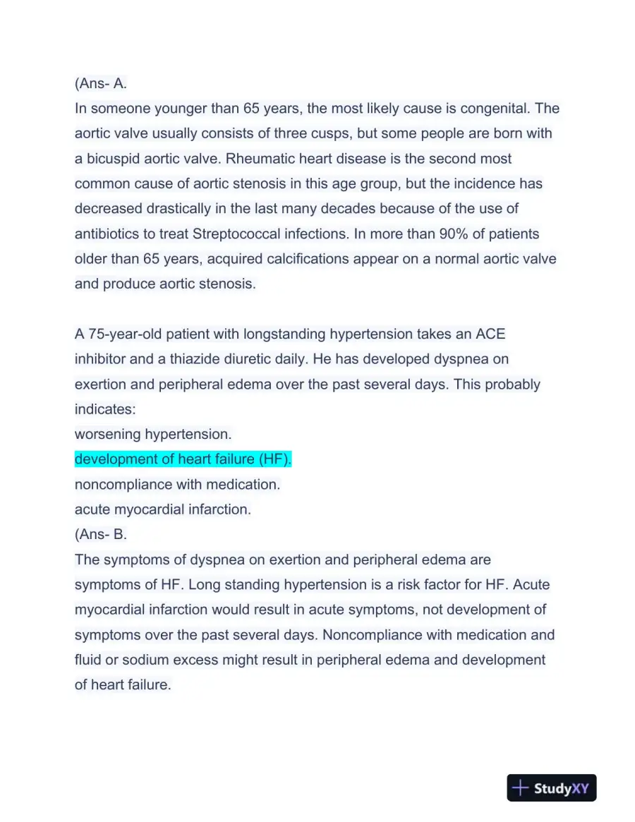 APEA Cardiovascular 3P Exam Preparation With Answers (97 Solved Questions), page 8