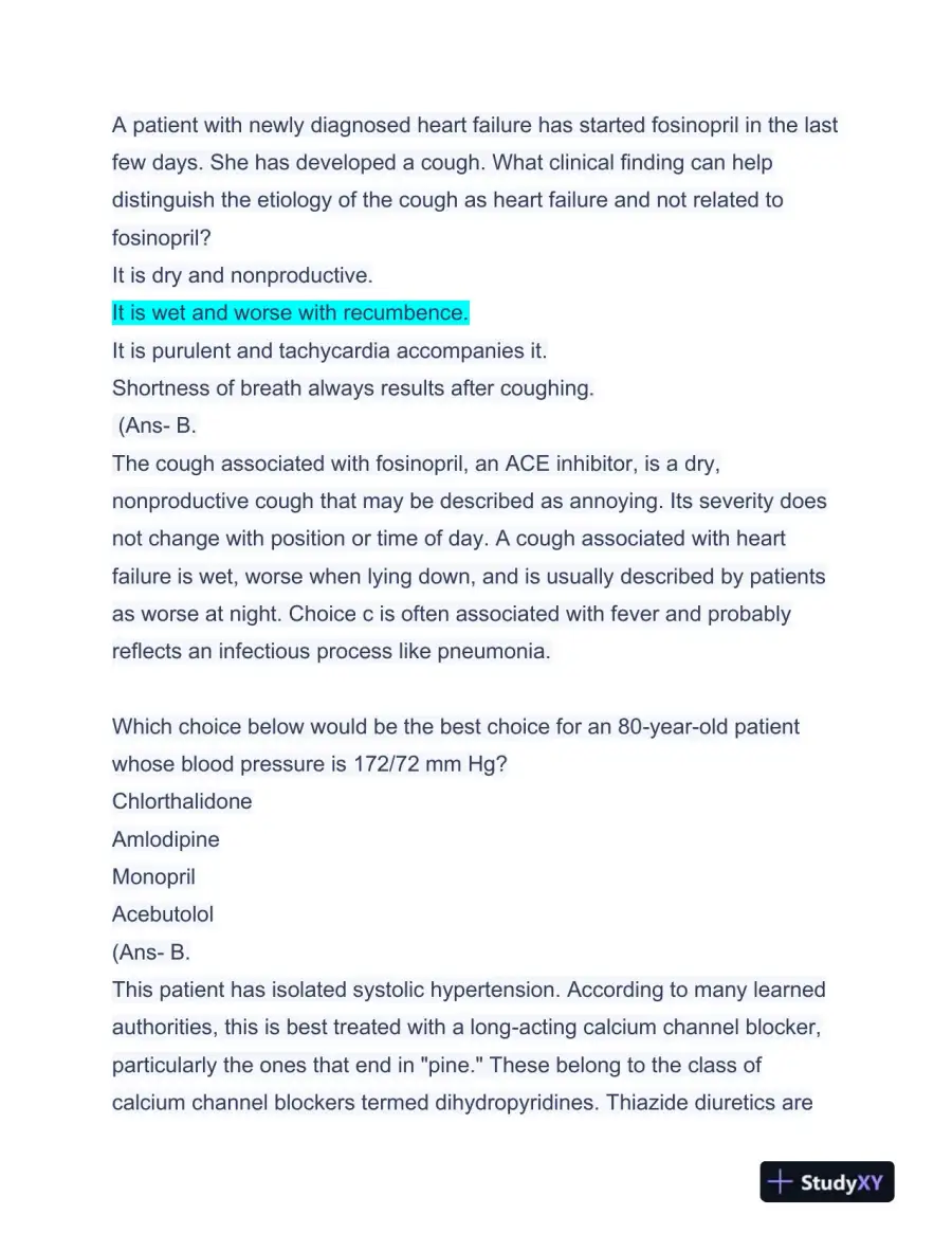 APEA Cardiovascular 3P Exam Preparation With Answers (97 Solved Questions), page 9