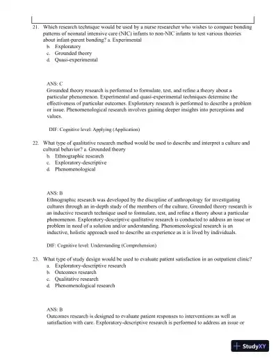 Test Bank for Understanding Nursing Research: Building an Evidence-Based Practice, 8th Edition (Chapters 1-14) - Page 13 preview image