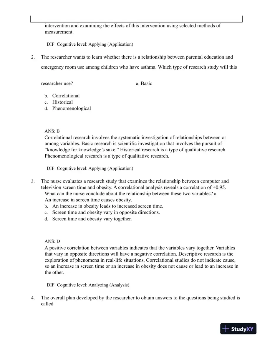 Test Bank for Understanding Nursing Research: Building an Evidence-Based Practice, 8th Edition (Chapters 1-14), page 19