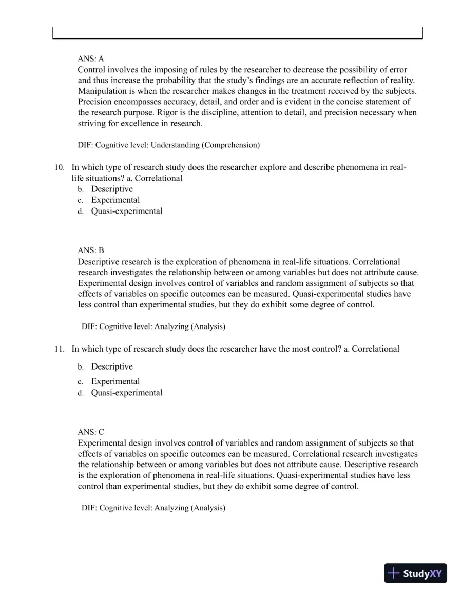 Test Bank for Understanding Nursing Research: Building an Evidence-Based Practice, 8th Edition (Chapters 1-14), page 22