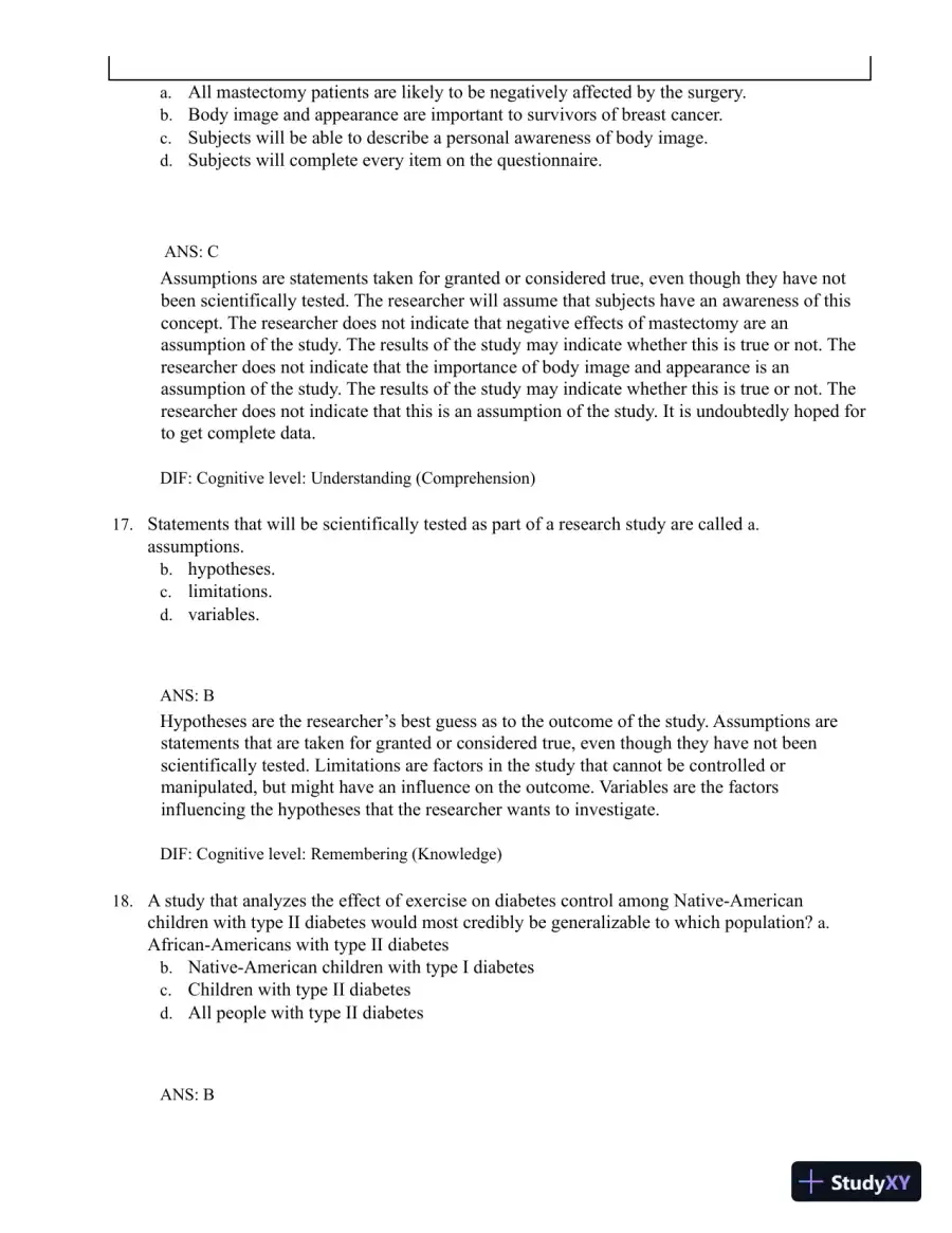 Test Bank for Understanding Nursing Research: Building an Evidence-Based Practice, 8th Edition (Chapters 1-14), page 25