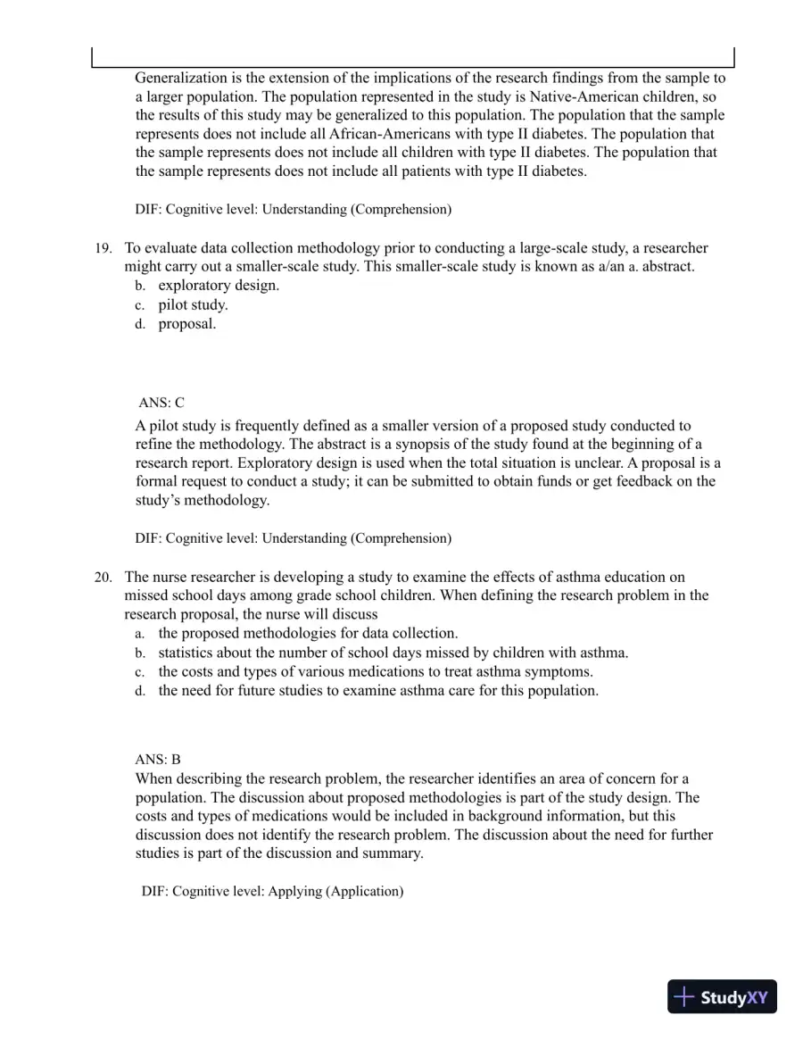 Test Bank for Understanding Nursing Research: Building an Evidence-Based Practice, 8th Edition (Chapters 1-14), page 26