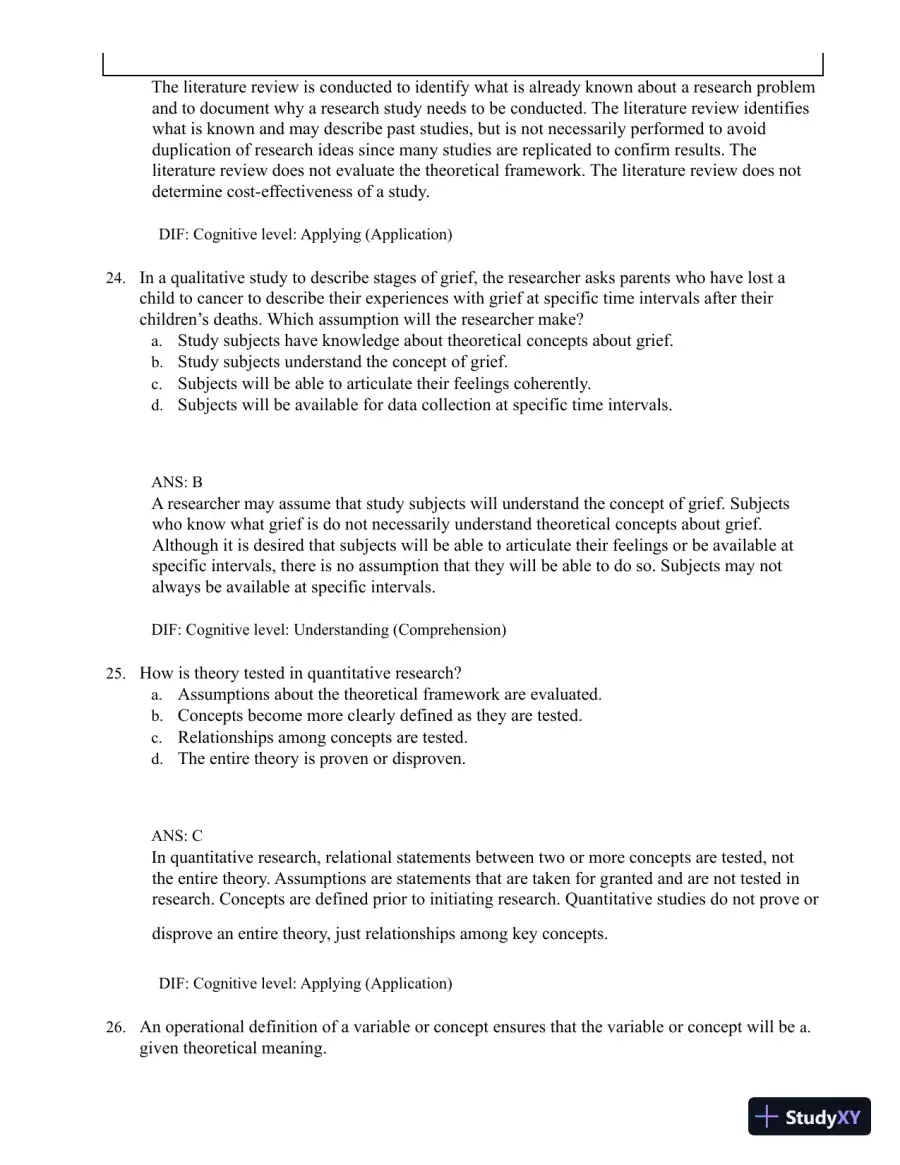Test Bank for Understanding Nursing Research: Building an Evidence-Based Practice, 8th Edition (Chapters 1-14), page 28