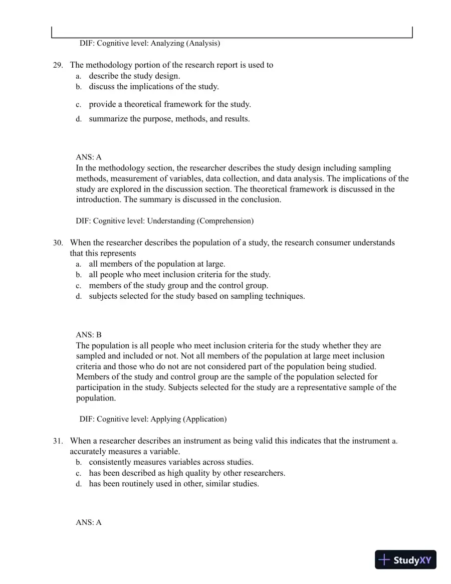 Test Bank for Understanding Nursing Research: Building an Evidence-Based Practice, 8th Edition (Chapters 1-14), page 30