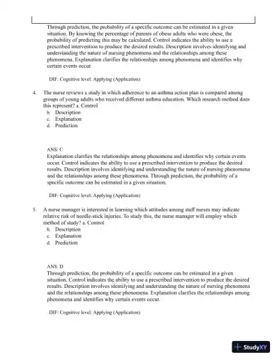 Test Bank for Understanding Nursing Research: Building an Evidence-Based Practice, 8th Edition (Chapters 1-14) - Page 6 preview image