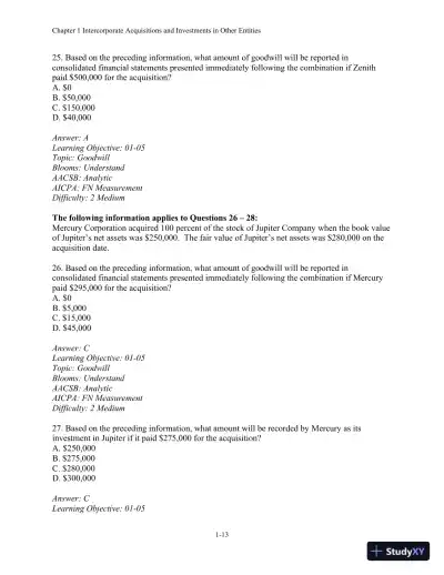 Test Bank For Advanced Financial Accounting, 11th Edition - Page 14 preview image