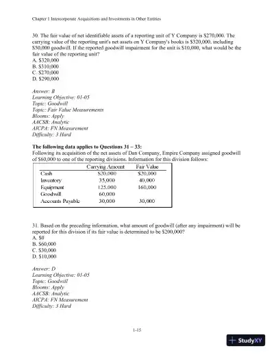 Test Bank For Advanced Financial Accounting, 11th Edition - Page 16 preview image