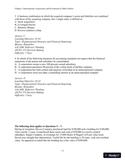 Test Bank For Advanced Financial Accounting, 11th Edition - Page 3 preview image