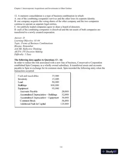 Test Bank For Advanced Financial Accounting, 11th Edition - Page 7 preview image