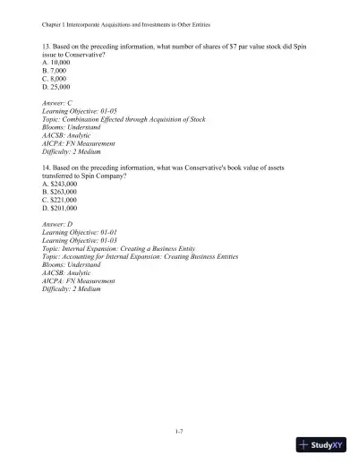 Test Bank For Advanced Financial Accounting, 11th Edition - Page 8 preview image