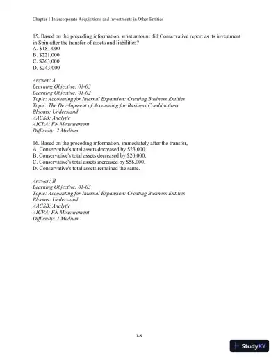 Test Bank For Advanced Financial Accounting, 11th Edition - Page 9 preview image