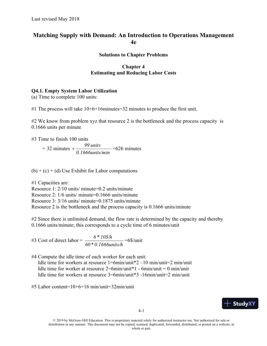 Solution Manual For Matching Supply with Demand: An Introduction to Operations Management, 4th Edition, page 10