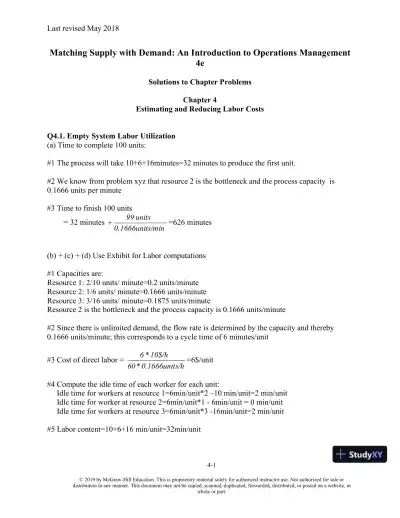 Solution Manual For Matching Supply with Demand: An Introduction to Operations Management, 4th Edition - Page 10 preview image