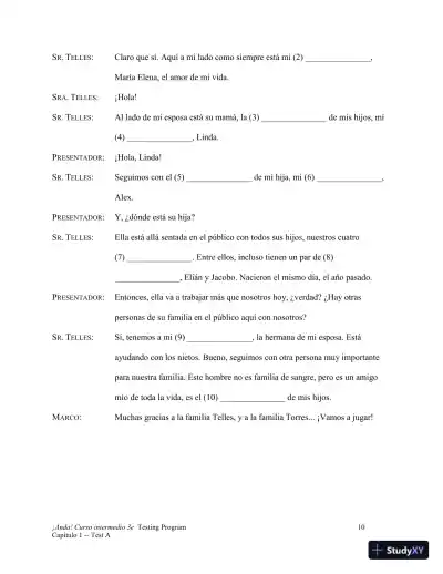 Test Bank for ¡Anda! Curso intermedio, 3rd Edition - Page 11 preview image