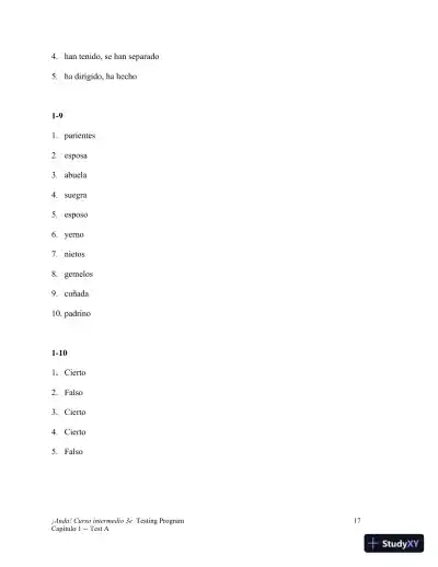 Test Bank for ¡Anda! Curso intermedio, 3rd Edition - Page 18 preview image