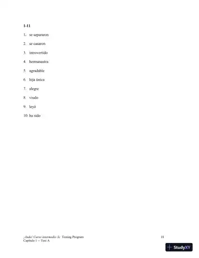 Test Bank for ¡Anda! Curso intermedio, 3rd Edition - Page 19 preview image