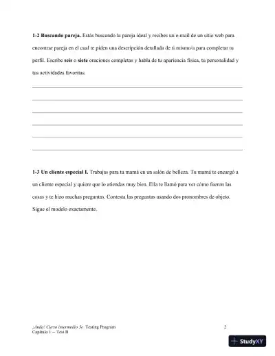 Test Bank for ¡Anda! Curso intermedio, 3rd Edition - Page 21 preview image