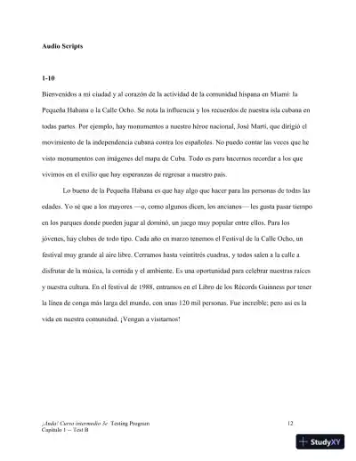 Test Bank for ¡Anda! Curso intermedio, 3rd Edition - Page 31 preview image