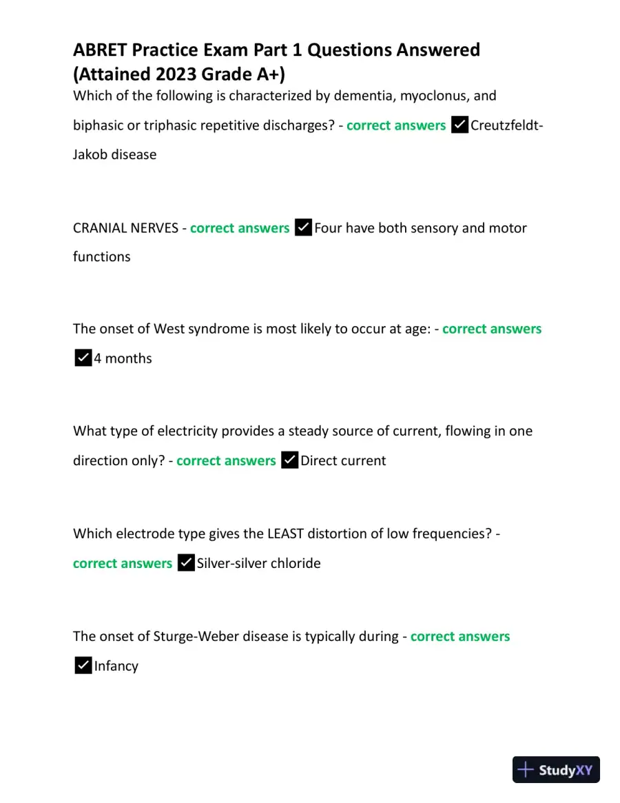 2023 ABRET Practice Exam Part 1 with Answers (167 Solved Questions), page 3