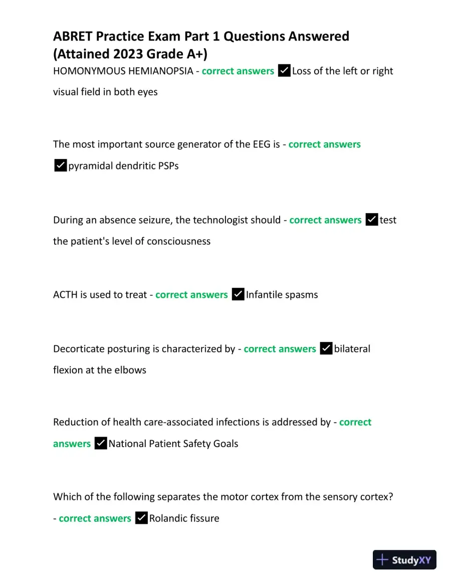 2023 ABRET Practice Exam Part 1 with Answers (167 Solved Questions), page 4