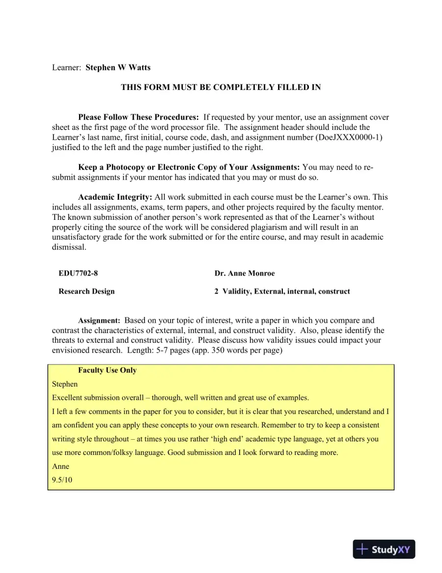 WattsSEDU7702-8-2 Northcentral University Assignment Cover Sheet, page 3