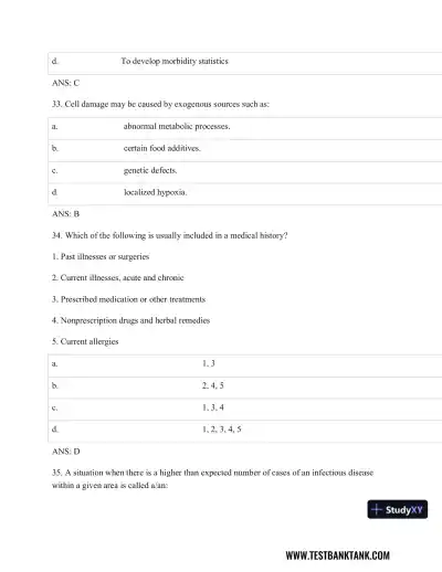 Test Bank For Pathophysiology of Disease: An Introduction to Clinical Medicine, 8th Edition - Page 12 preview image