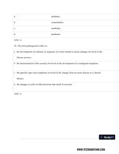 Test Bank For Pathophysiology of Disease: An Introduction to Clinical Medicine, 8th Edition - Page 13 preview image