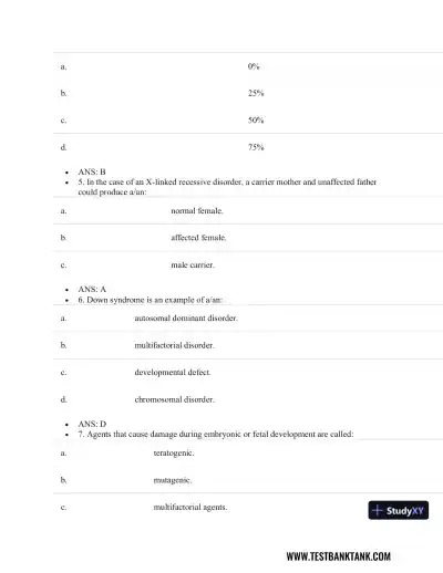 Test Bank For Pathophysiology of Disease: An Introduction to Clinical Medicine, 8th Edition - Page 15 preview image