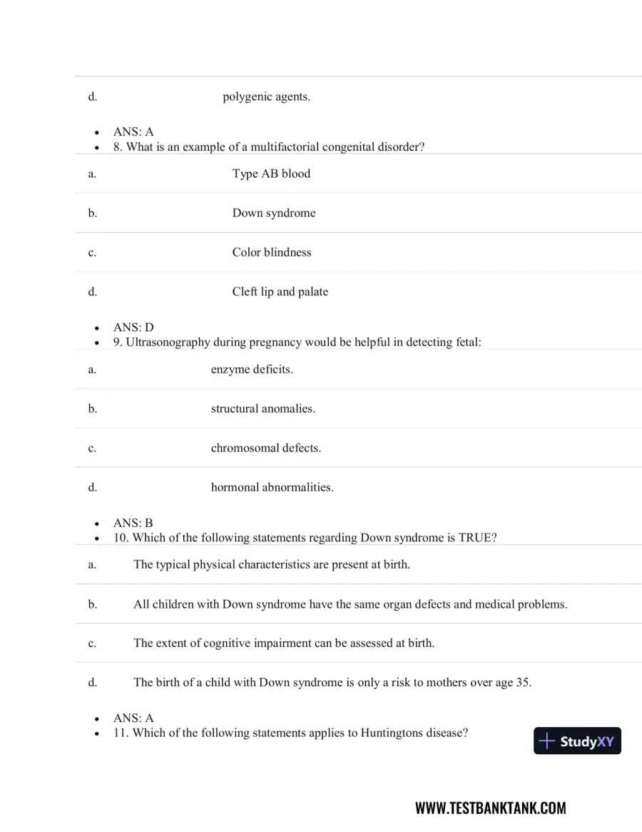 Test Bank For Pathophysiology of Disease: An Introduction to Clinical Medicine, 8th Edition, page 16
