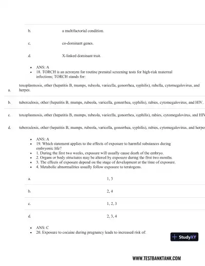Test Bank For Pathophysiology of Disease: An Introduction to Clinical Medicine, 8th Edition - Page 19 preview image