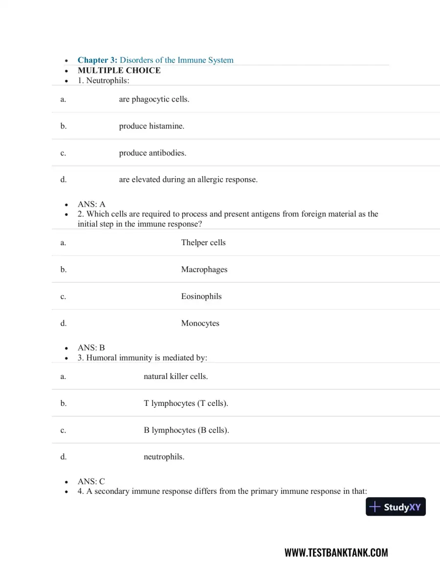Test Bank For Pathophysiology of Disease: An Introduction to Clinical Medicine, 8th Edition, page 24